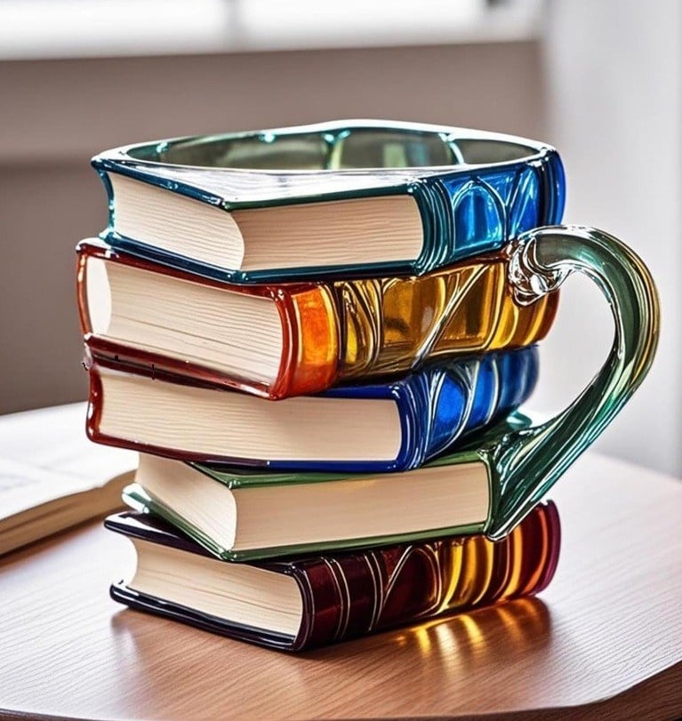⏰Saldi natalizi limitati 49% DI SCONTO!!📚Tazza con libro dipinto in 3D🍵