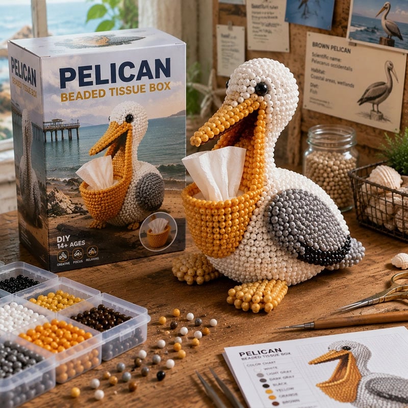🔥Ultimo giorno: 50% di sconto 🦘 Kit fai da te per scatole porta fazzoletti con animali in perline