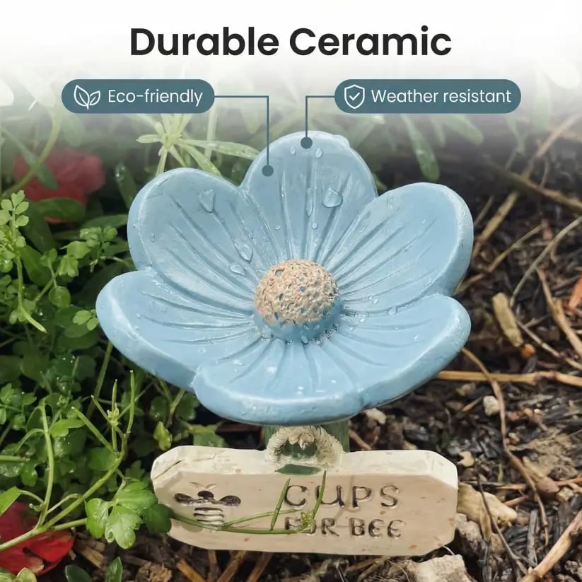 Stazione di irrigazione per api in ceramica a forma di fiore
