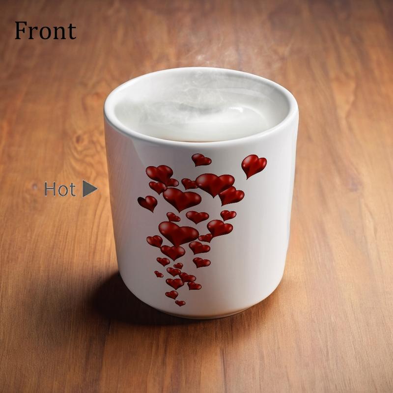 Tazza magica in ceramica a forma di cuore che cambia colore