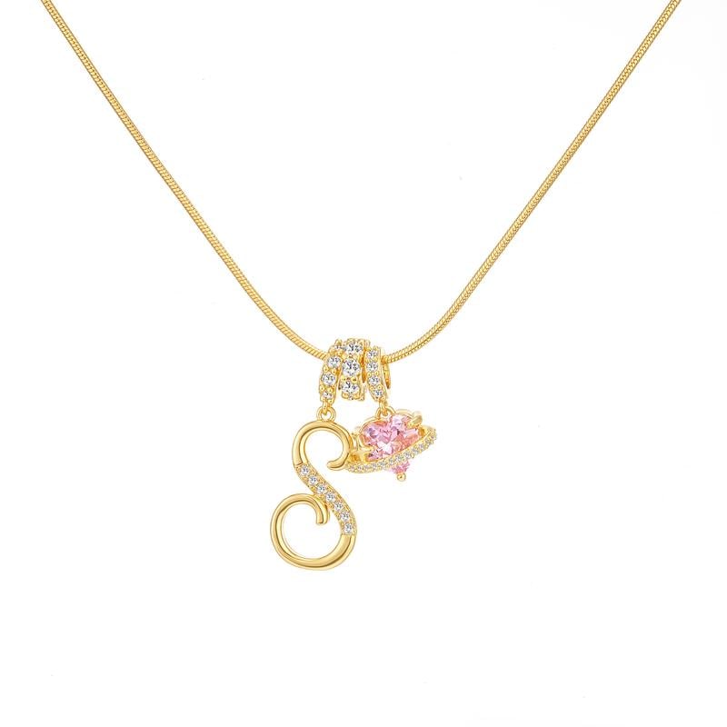 🎁Collane con pendente a tre strati placcate in oro 14 carati con iniziali dalla A alla