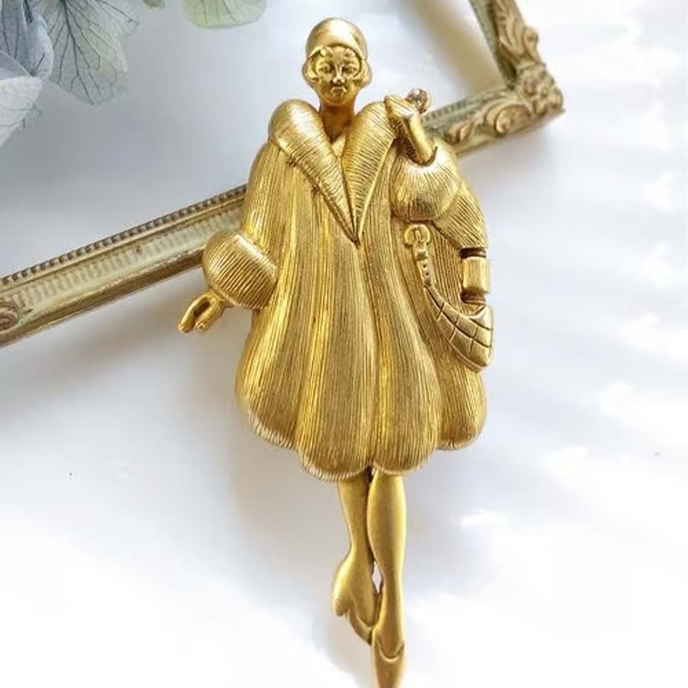 🔥Saldi scottanti - Spilla figurativa mobile Flapper Girl vintage anni '20