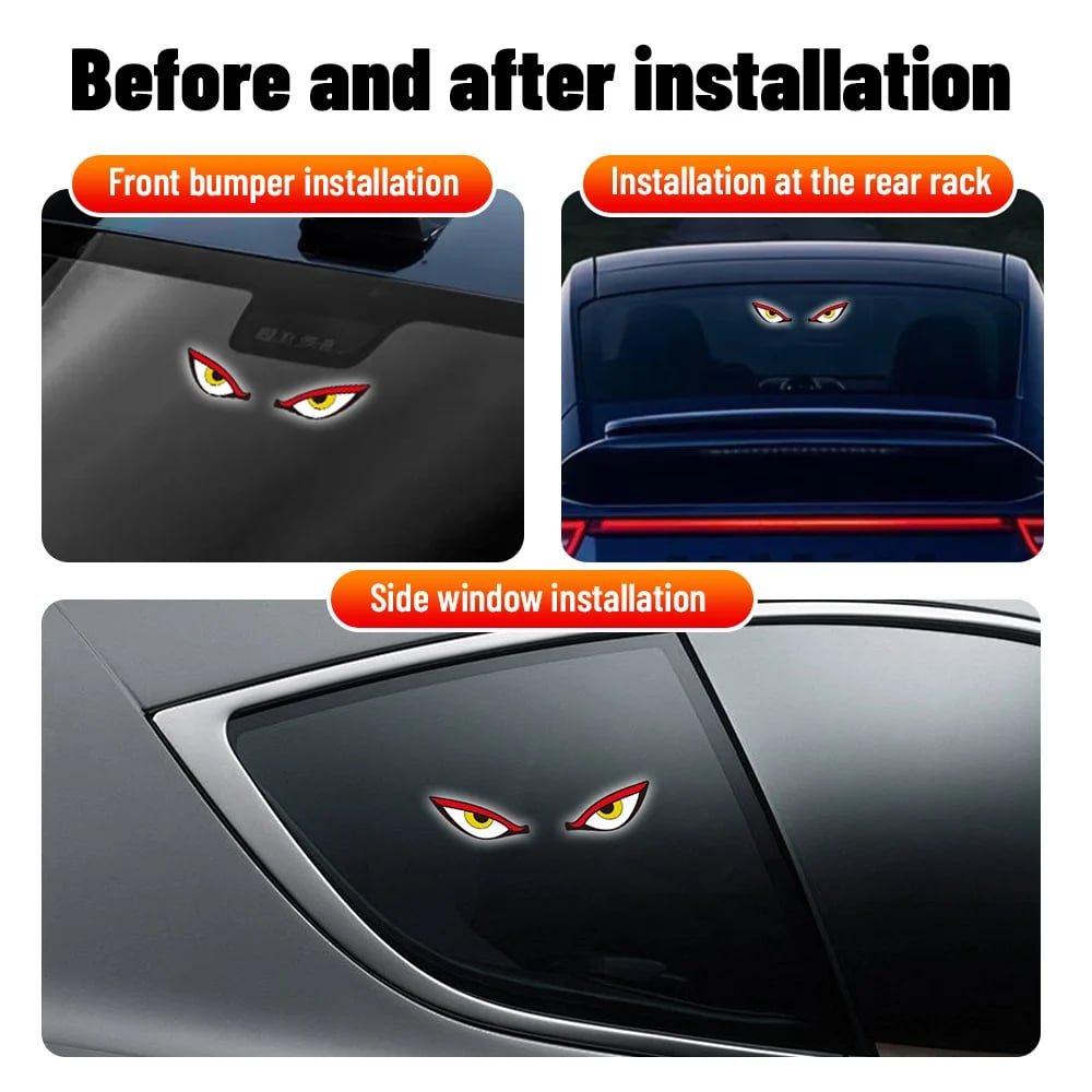 🔥Ultimo giorno: 49% di sconto - 😈👁️ Luce LED per finestrini auto “Occhio del demone solare”