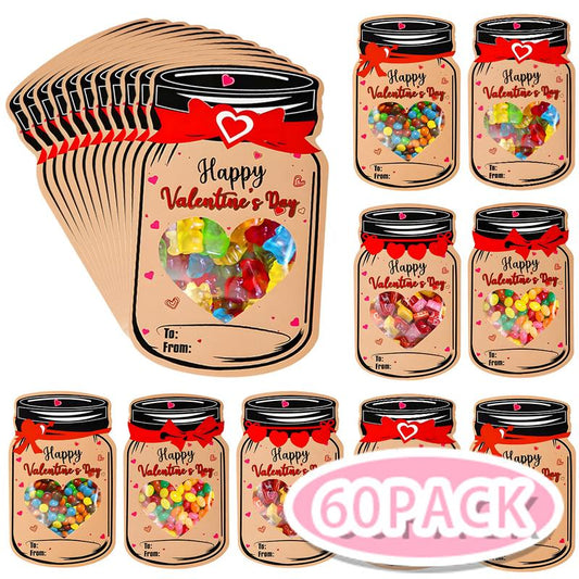 💖 Biglietti di San Valentino per bambini –  Biglietti regalo di San Valentino in barattolo di vetro 💖