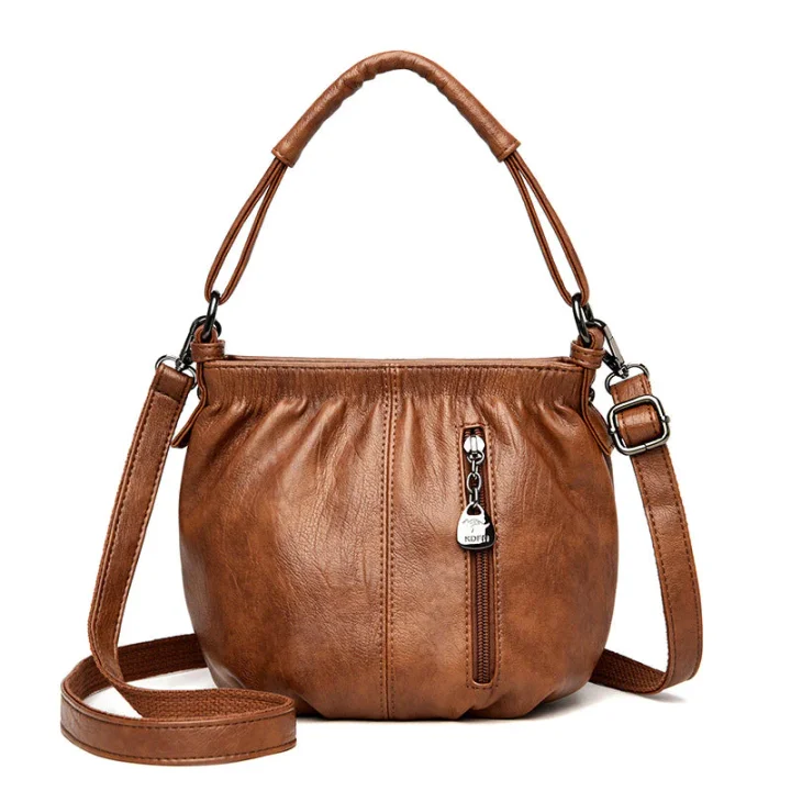 Borsa da donna plissettata in materiale morbido – Versatile, può essere portata a mano, a tracolla o a spalla 👜✨