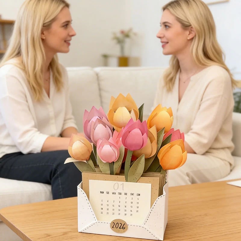 Calendario 2026 con fiori di carta🌷