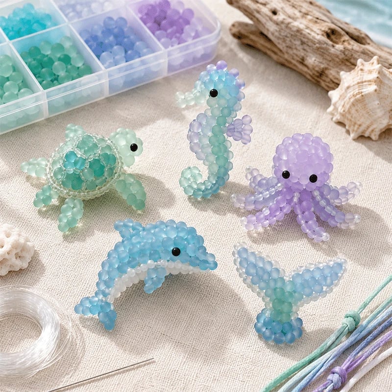 🐳 Kit fai da te per creare perline in stile vetro marino smerigliato✨