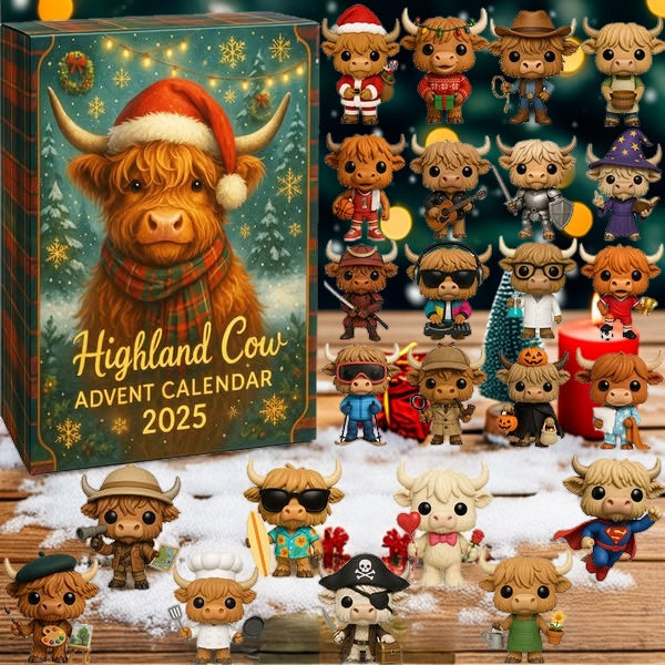 Calendario dell'Avvento Highland Cow 2025 🐮🎄--24 giorni di sorprese