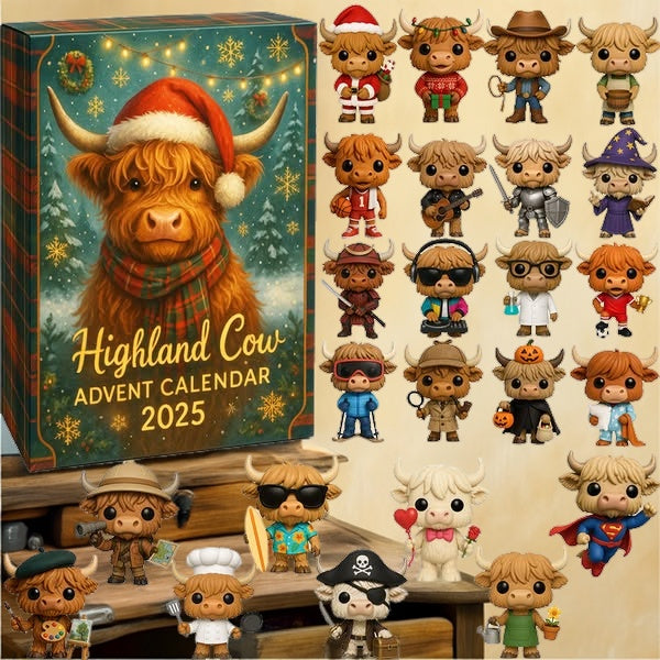 Calendario dell'Avvento Highland Cow 2025 🐮🎄--24 giorni di sorprese