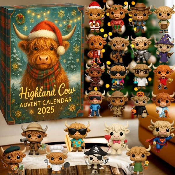 Calendario dell'Avvento Highland Cow 2025 🐮🎄--24 giorni di sorprese