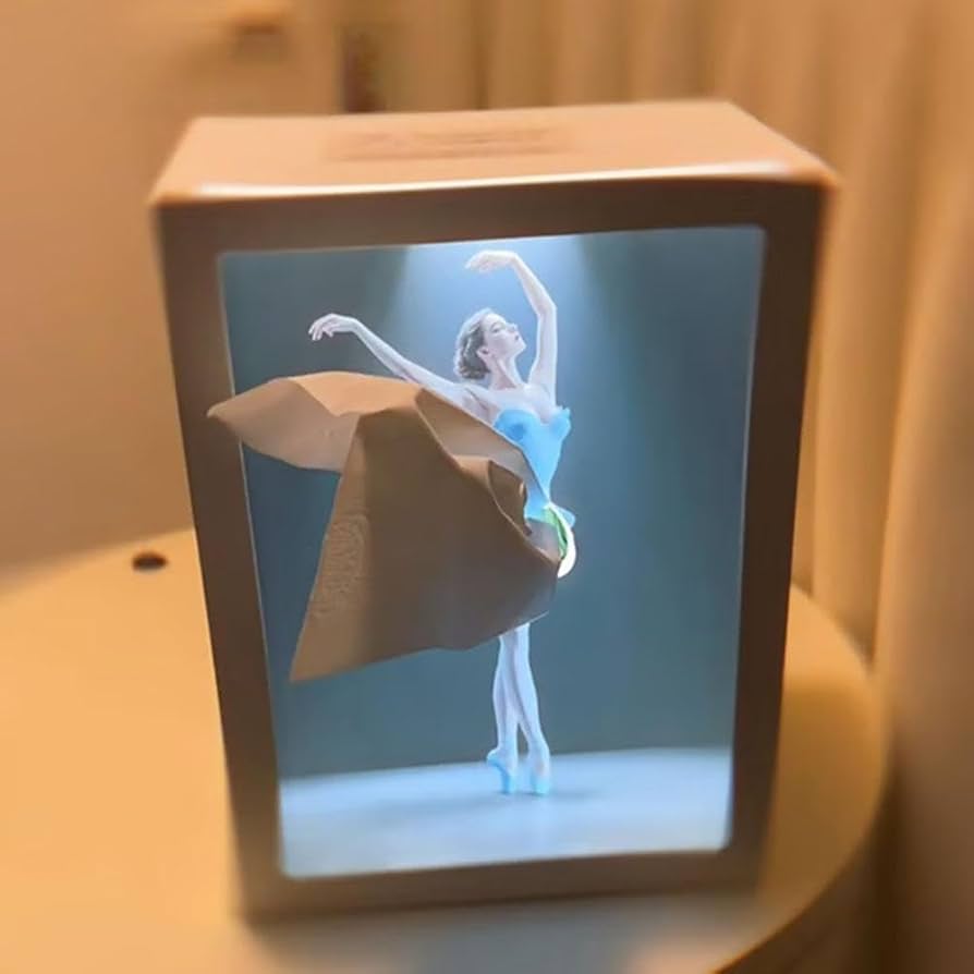 Scatola porta fazzoletti a forma di ballerina con luce