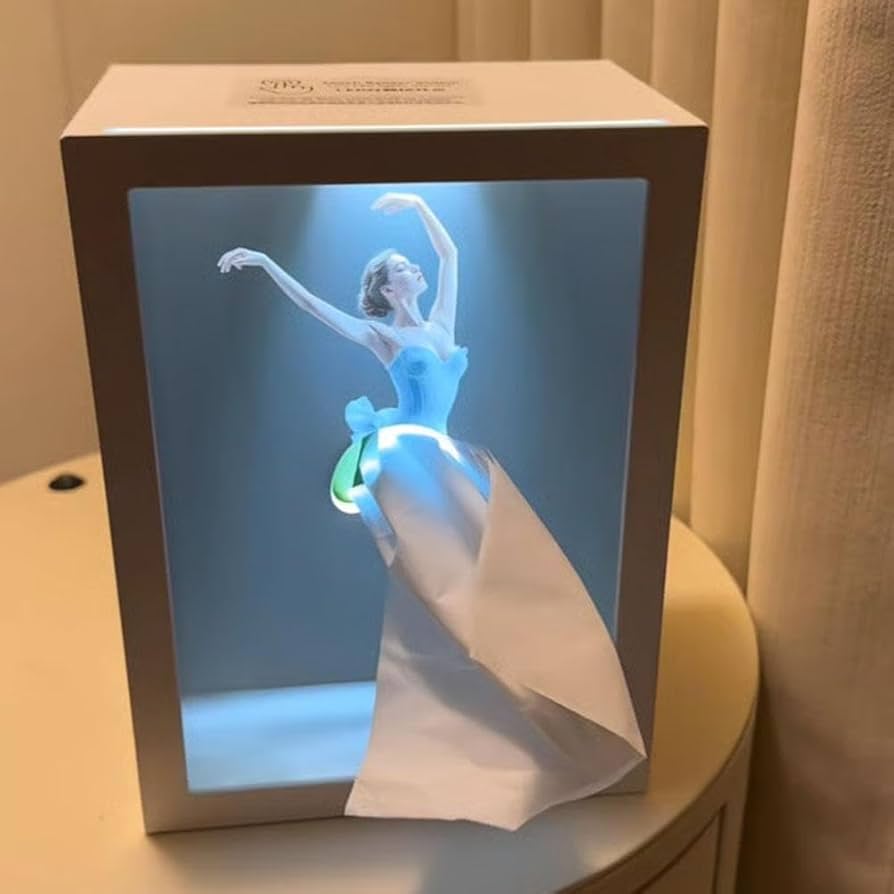 Scatola porta fazzoletti a forma di ballerina con luce