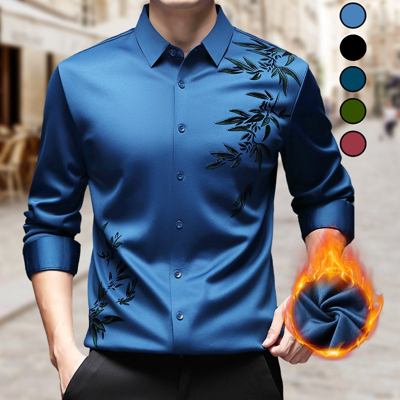 Camicie da uomo con stampa addensata e risvolto button down