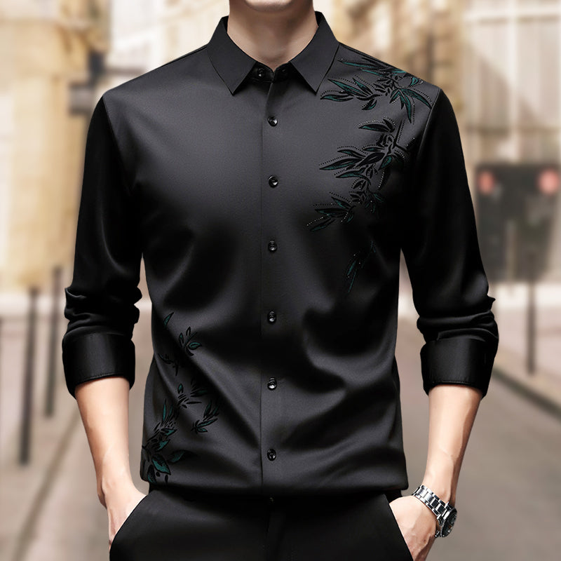 Camicie da uomo con stampa addensata e risvolto button down