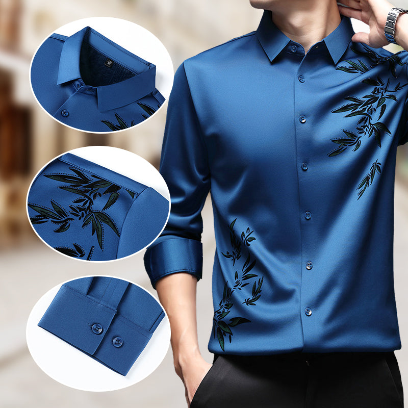 Camicie da uomo con stampa addensata e risvolto button down
