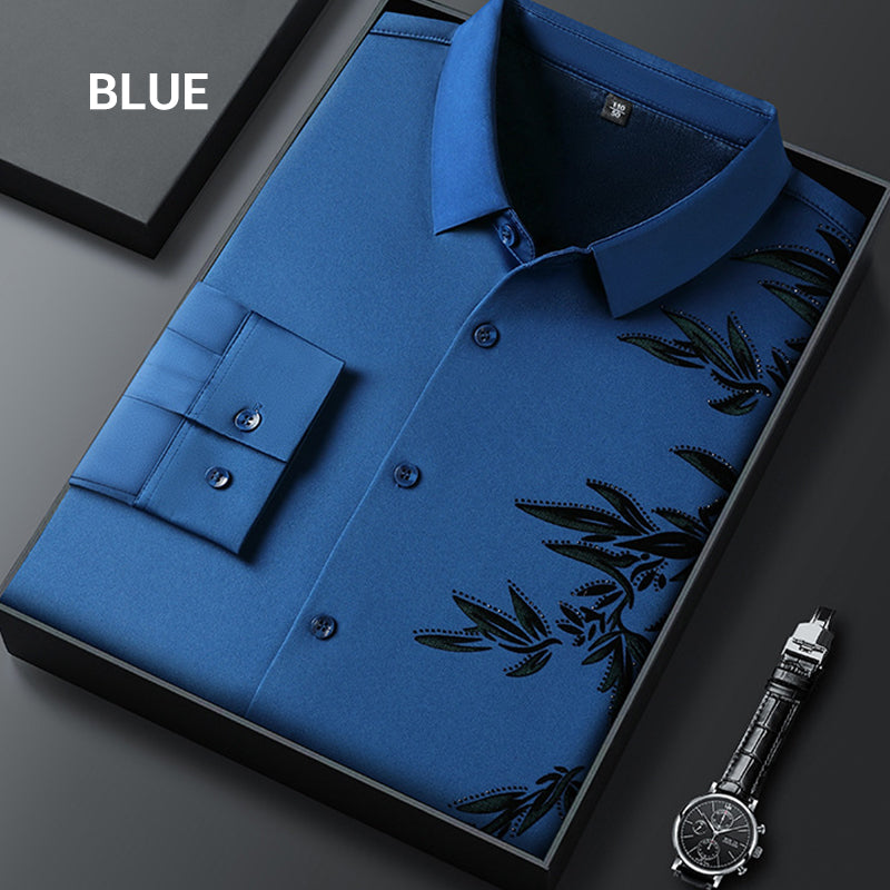 Camicie da uomo con stampa addensata e risvolto button down