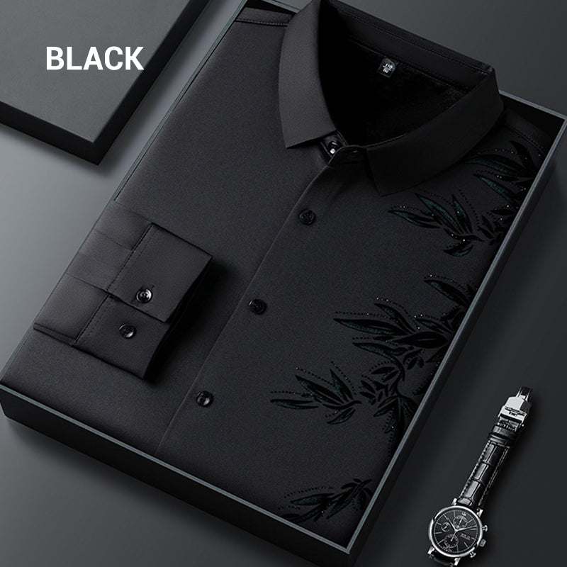 Camicie da uomo con stampa addensata e risvolto button down