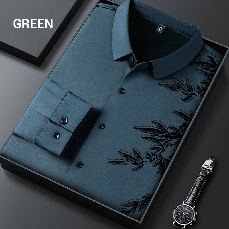 Camicie da uomo con stampa addensata e risvolto button down