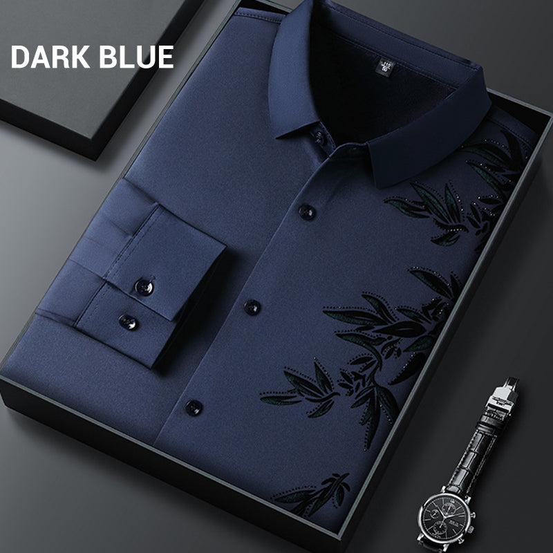 Camicie da uomo con stampa addensata e risvolto button down