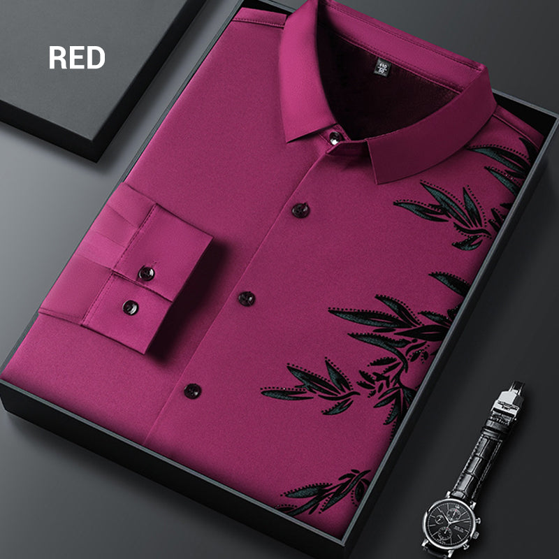 Camicie da uomo con stampa addensata e risvolto button down
