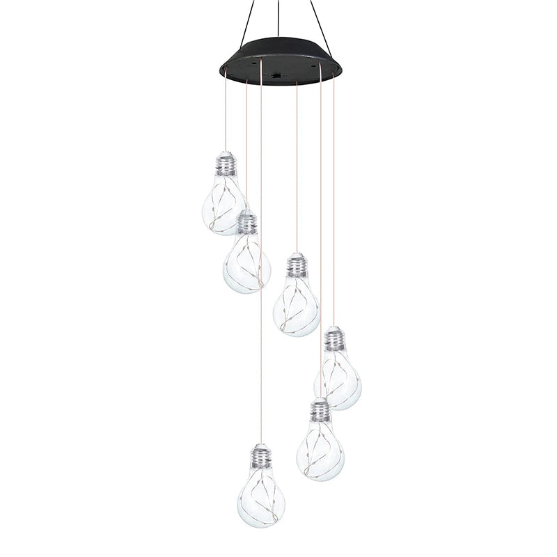 Campanelli eolici con lampadine LED colorate alimentate a energia solare