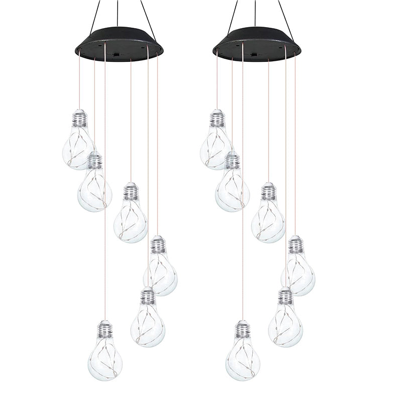 Campanelli eolici con lampadine LED colorate alimentate a energia solare