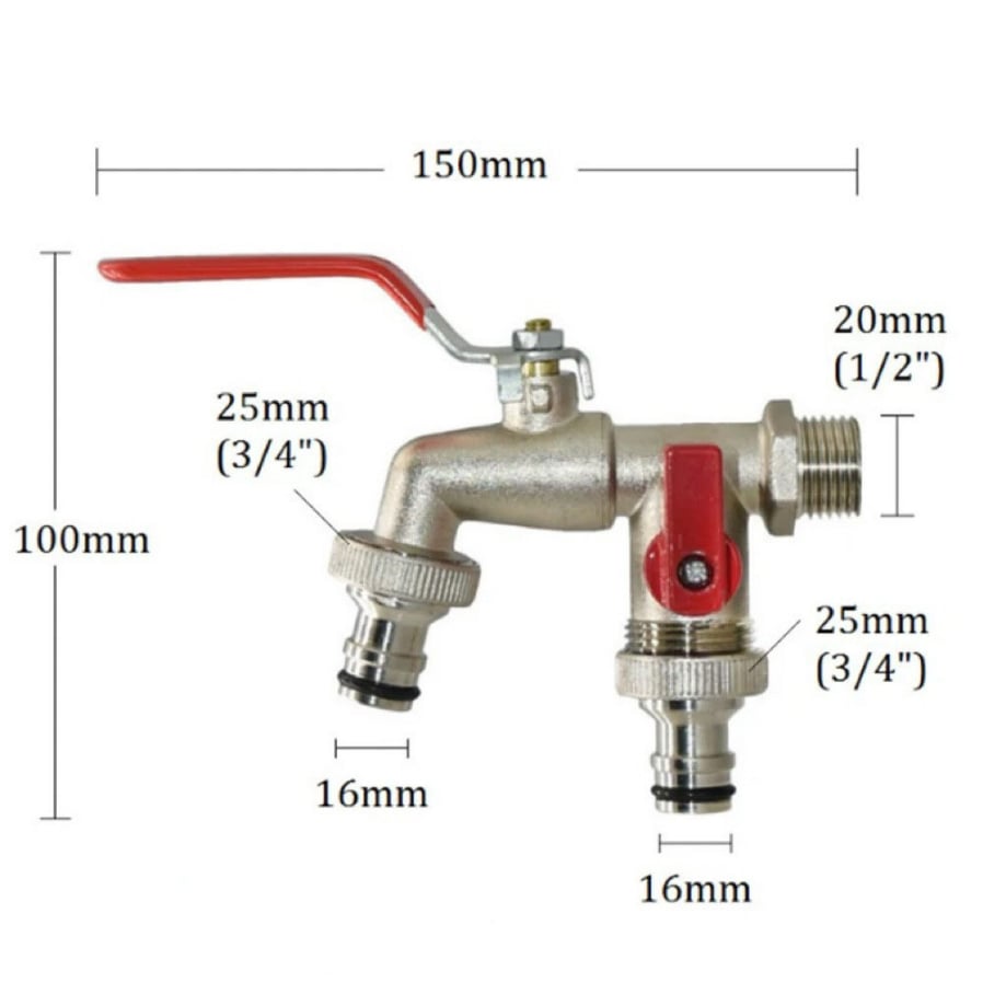🔥 OFFERTA LIMITATA: 50% DI SCONTO! ⚙️ Rubinetto da giardino universale in acciaio inossidabile a doppia uscita – Valvole indipendenti, resistente e facile da installare 🚰