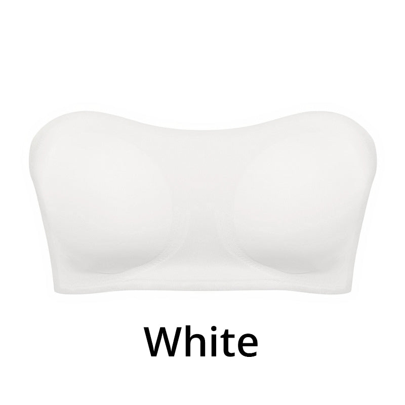 Reggiseno senza ferretto e senza spalline da donna, con chiusura incrociata sul fianco