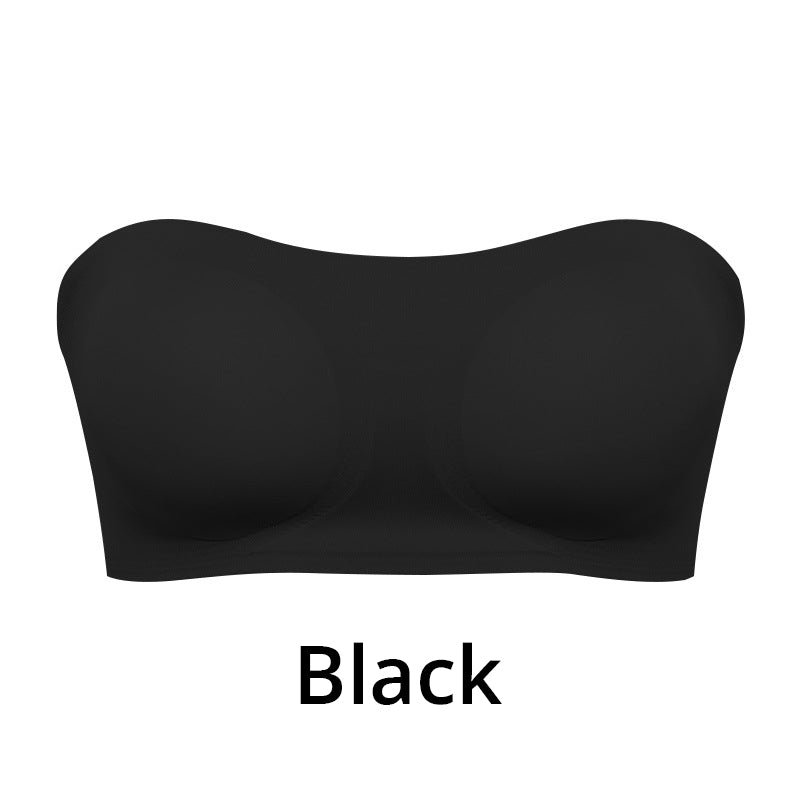 Reggiseno senza ferretto e senza spalline da donna, con chiusura incrociata sul fianco
