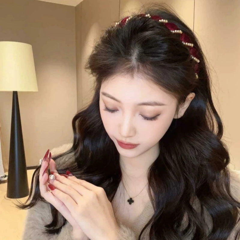 🔥Super offerta🔥Fascia per capelli vintage con perle artificiali e fascia alta (50% di sconto)