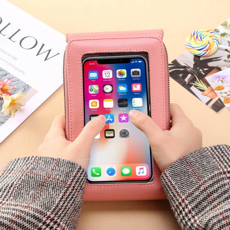 Borsa a tracolla per cellulare con touch screen da donn