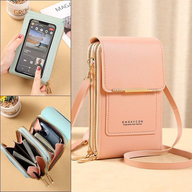 Borsa a tracolla per cellulare con touch screen da donn