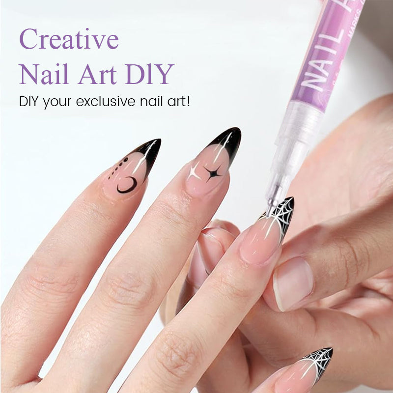 Set di 12 penne per nail art colorate