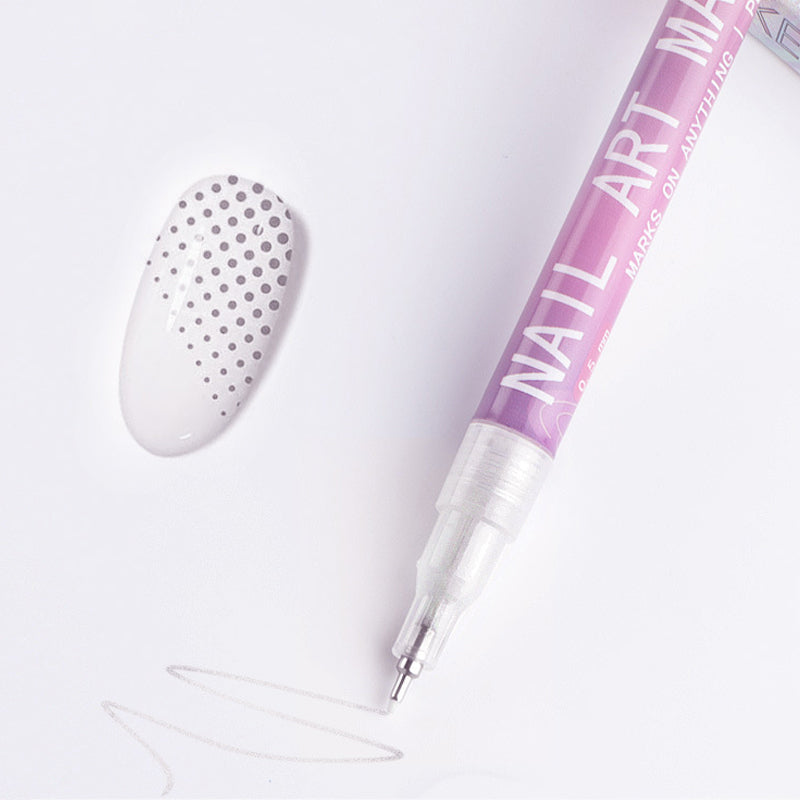 Set di 12 penne per nail art colorate