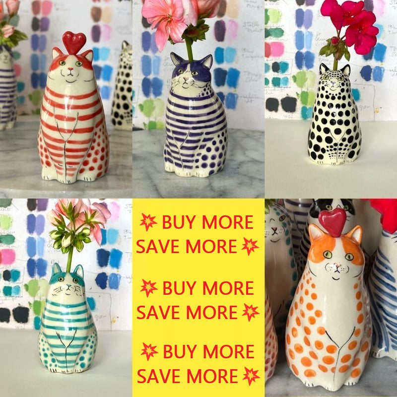 ⏳ Offerta speciale a tempo limitato ⏰ Vaso con gatto a pois🐱