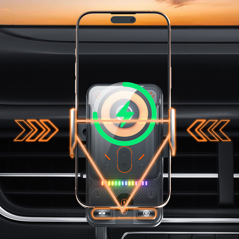 🔥SVENDITA SCONTO DEL 50%📱Supporto rotante 2 in 1 per cellulare e caricatore wireless per auto⚡