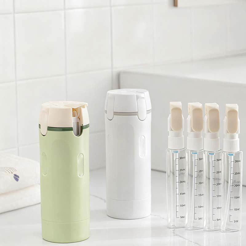 📢📢50% di sconto! 🧳Flaconi dispenser da viaggio ricaricabili 4 in 1: compatti, ermetici e super pratici ✈️🧴