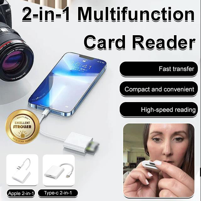🔌 SCONTO DEL 49%! 📱 Lettore di schede SD 5 in 1 per iPhone, iPad, Android – Doppio adattatore USB-C e Lightning, supporta SD/MicroSD/USB 3.0, trasferimento veloce, plug & play, nessuna app necessaria