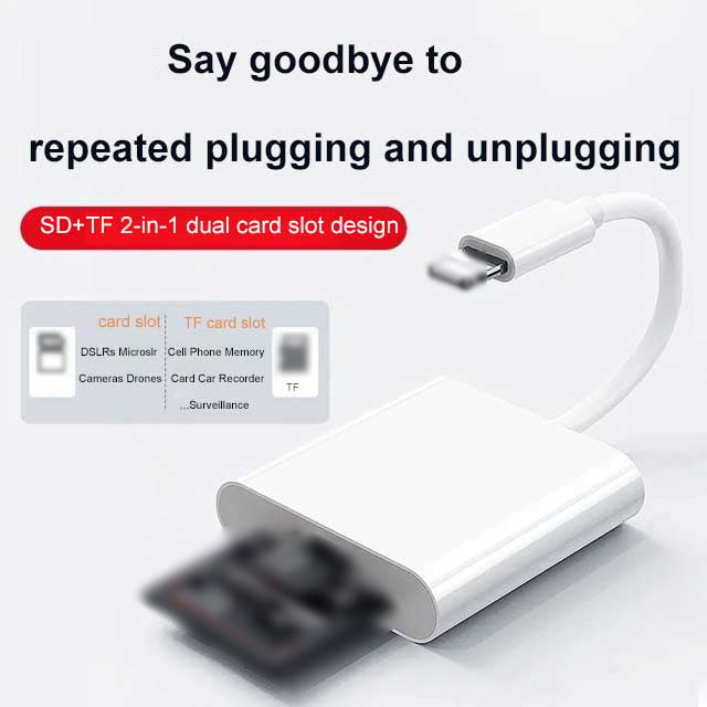 🔌 SCONTO DEL 49%! 📱 Lettore di schede SD 5 in 1 per iPhone, iPad, Android – Doppio adattatore USB-C e Lightning, supporta SD/MicroSD/USB 3.0, trasferimento veloce, plug & play, nessuna app necessaria