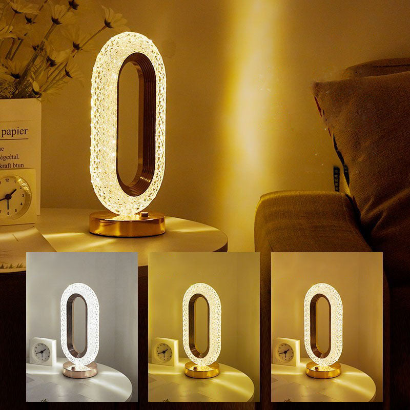 Lampada da notte ricaricabile di lusso con cristallo LED