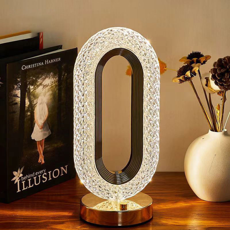 Lampada da notte ricaricabile di lusso con cristallo LED