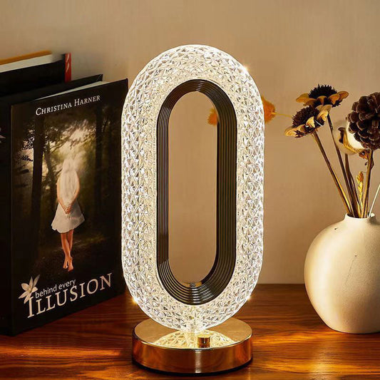 Lampada da notte ricaricabile di lusso con cristallo LED