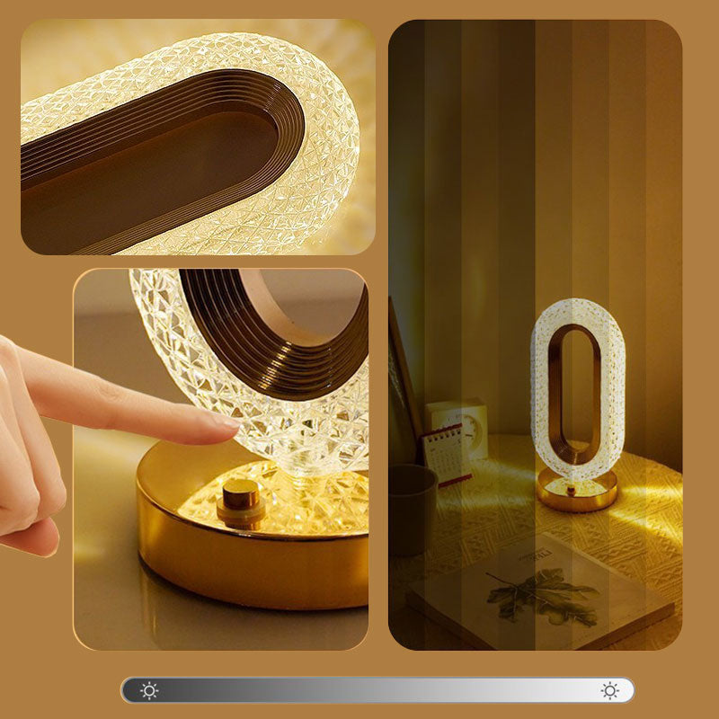 Lampada da notte ricaricabile di lusso con cristallo LED