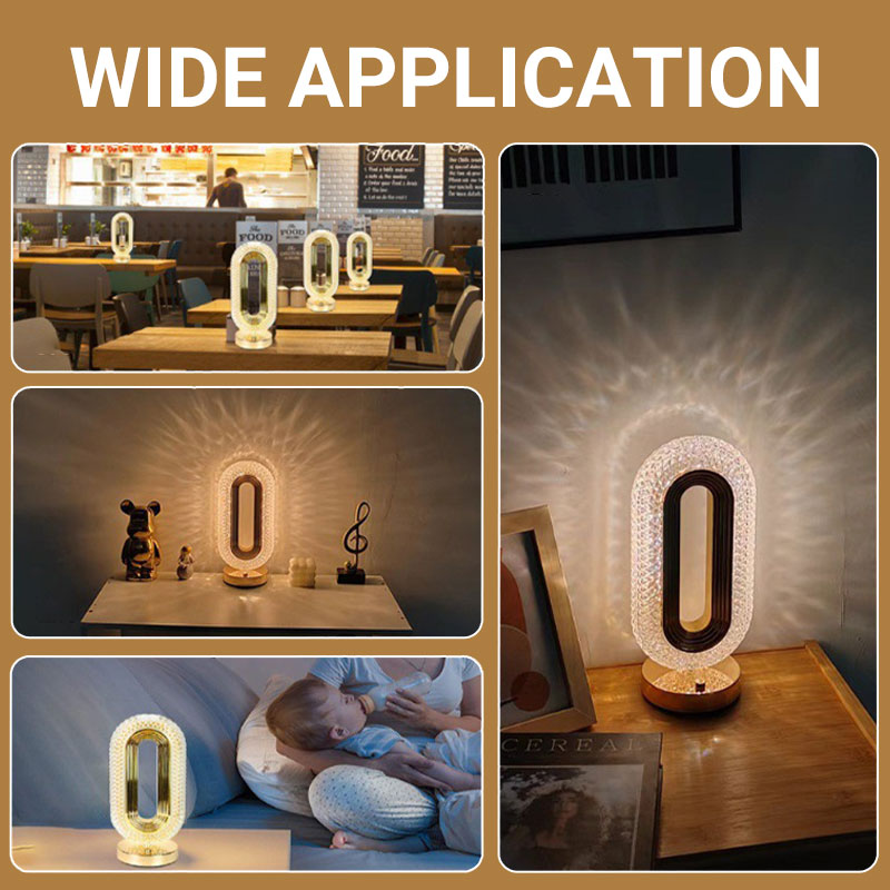 Lampada da notte ricaricabile di lusso con cristallo LED