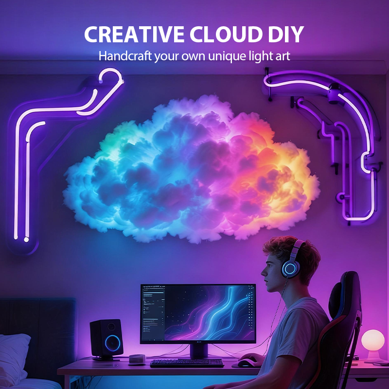 ⏳Offerta speciale a tempo limitato⏰Decorazione luminosa fai da te “Nuvola temporalesca” con LED e alimentazione USB🌈