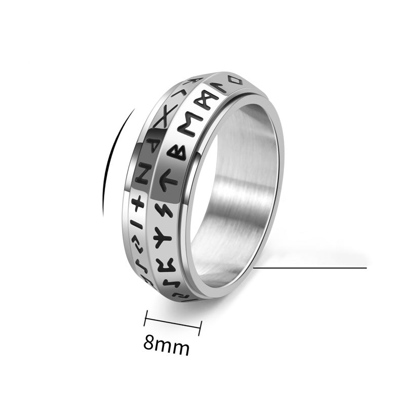 ✨🎅Offerte natalizie – Solo per poco tempo!⏰Anello rotante Titanium Steel Viking Run