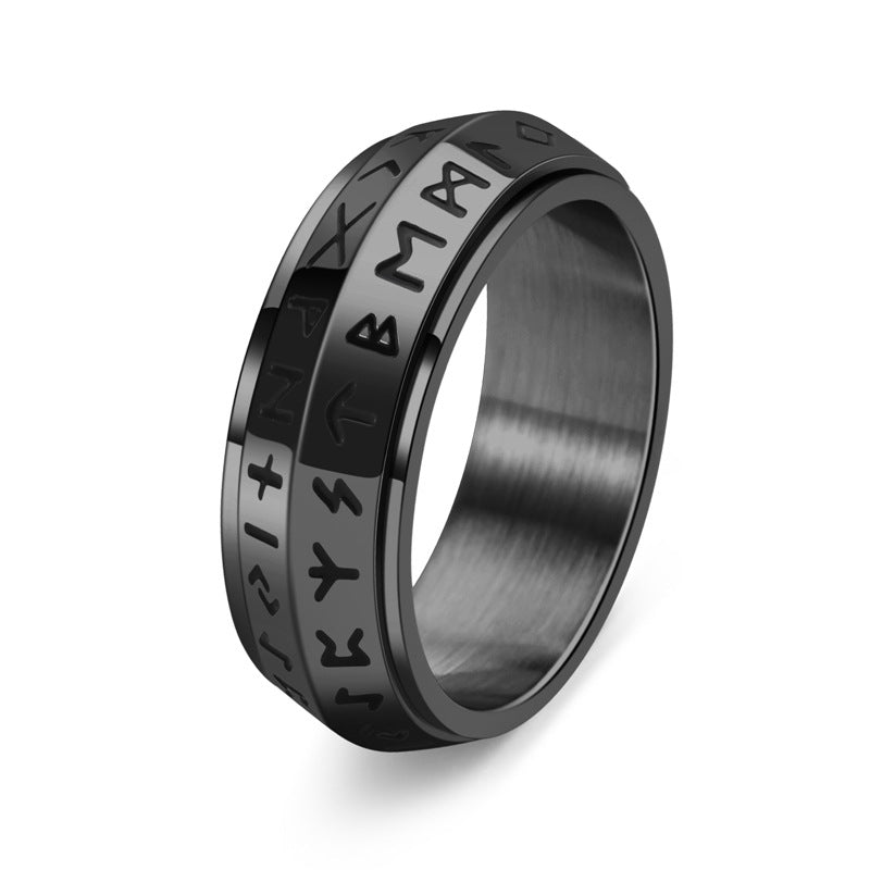 ✨🎅Offerte natalizie – Solo per poco tempo!⏰Anello rotante Titanium Steel Viking Run