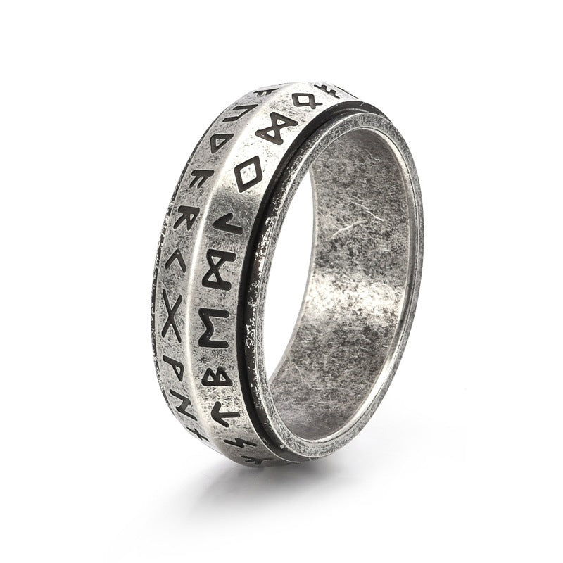 ✨🎅Offerte natalizie – Solo per poco tempo!⏰Anello rotante Titanium Steel Viking Run
