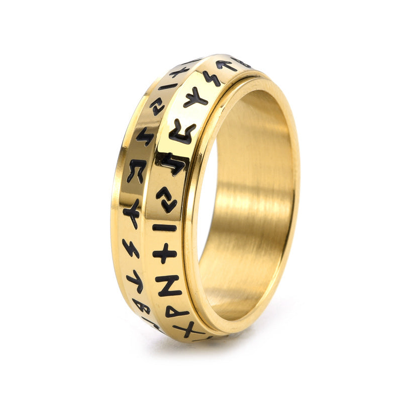 ✨🎅Offerte natalizie – Solo per poco tempo!⏰Anello rotante Titanium Steel Viking Run