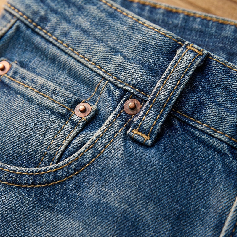 Jeans vintage da donna a vita alta e gamba larga